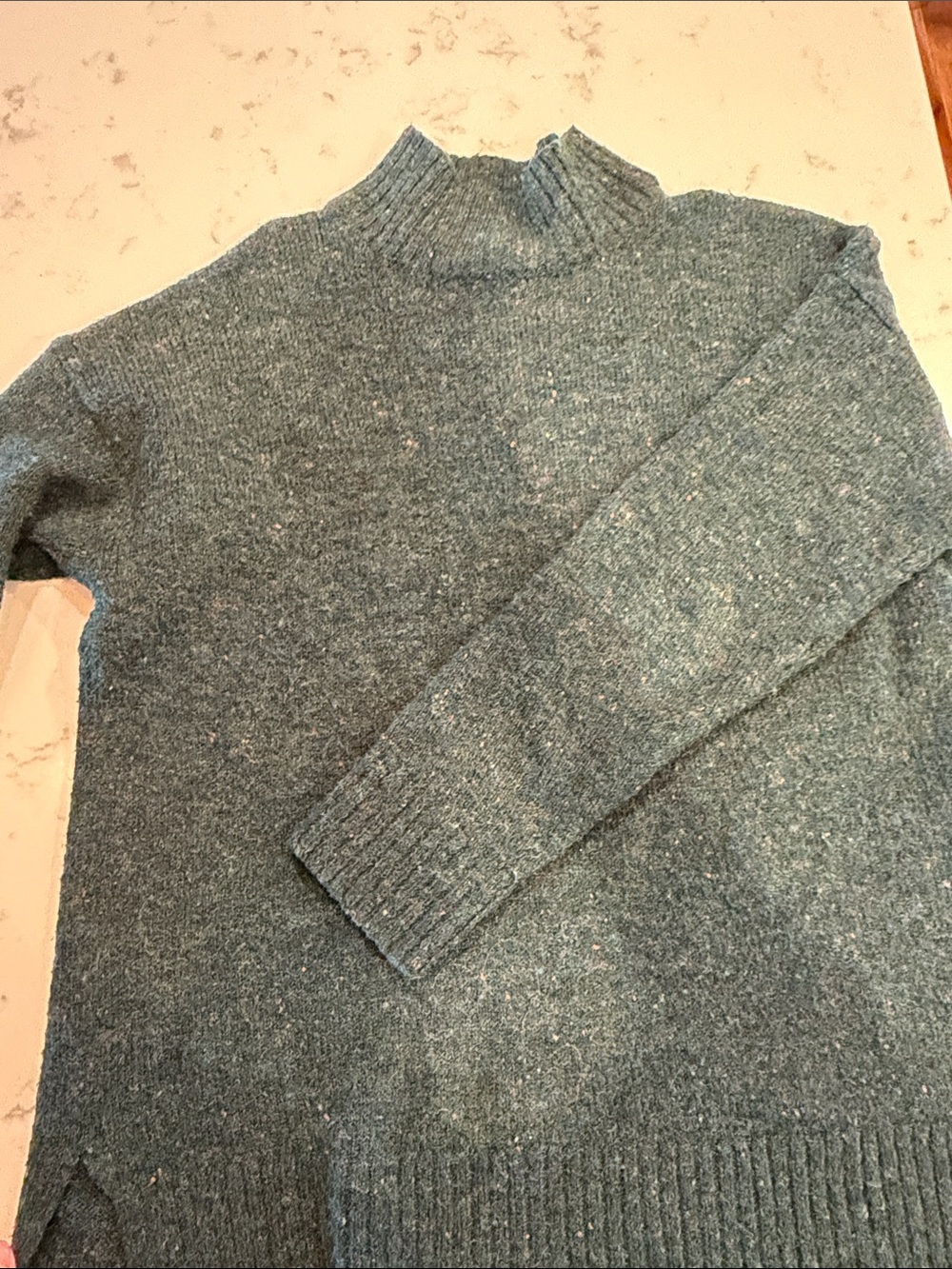 Woman’s Teal Marled Mock Neck Sweater